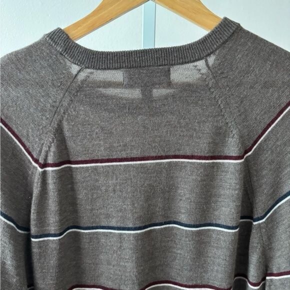 Banana Republic Sweater Men’s Large Merino Wool Striped Retro Academia Preppy - Picture 8 of 12